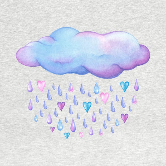 Cloud with hearts and raindrops by Nopi Pantelidou